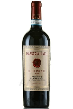 Masseria Li Veli Le Cerrate Primitivo di Manduria DOC - вино Массерия Ли Вели Ле Черрате Примитиво ди Мандурия ДОК 2022 год 0.75 л красное сухое