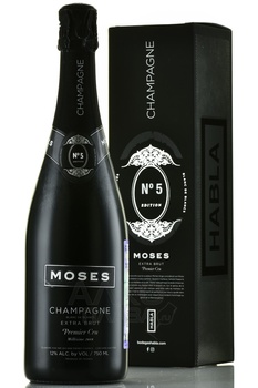 Moses Champagne Blanc de Blancs Premier Cru Millesime - шампанское Мозес Шампань Блан де Блан Премьер Крю Миллезим 2018 год 0.75 л белое экстра брют в п/у