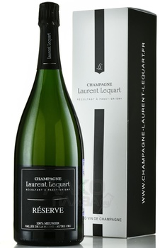 Champagne Laurent Lequart Reserve - шампанское Шампань Лоран Лекар Резерв 2020 год 1.5 л белое брют в п/у