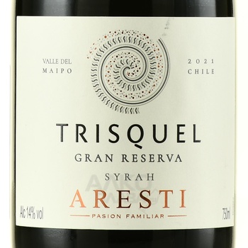 Aresti Trisquel Gran Reserva - вино Арести Трискель Гран Резерва Сира 2021 год 0.75 л красное сухое