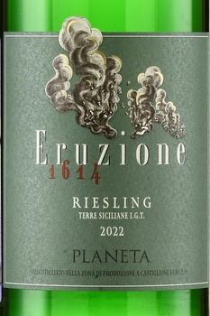 Planeta Eruzione 1614 Riesling Terre Siciliane - вино Планета Эруционе 1614 Рислинг Терре Сичилиане 2022 год 0.75 л белое сухое