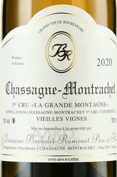 Chassagne Montrachet Premier Cru Domaine Bachelet-Ramonet Pere et Fils La Grande Montagne - вино Шассань-Монраше Премье Крю Домен Башле-Рамоне Пэр э Фис Ля Гранд Монтань 2020 год 0.75 л белое сухое