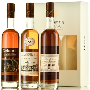 Delamain Vesper, Pale & Dry, Tres Venerable Set - коньяк Делямэн Веспер, Пэйл энд Драй, Тре Венерабль набор из 3 бутылок 0.2 л