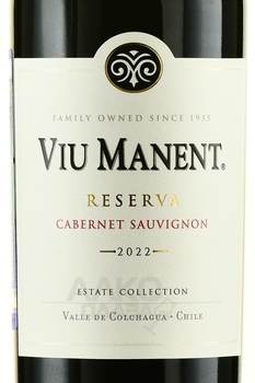 Viu Manent Cabernet Sauvignon Estate Collection Reserva - вино Вью Манент Эстейт Коллекшн Резерва Каберне Совиньон 2022 год 0.75 л красное сухое