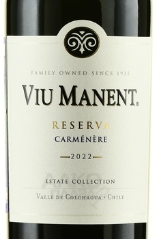 Viu Manent Carmenere Estate Collection Reserva - вино Вью Манент Эстейт Коллекшн Резерва Карменер 2022 год 0.75 л красное сухое