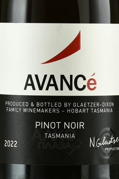 Glaetzer-Dixon Avance Pinot Noir Tasmania - вино Авансэ Пино Нуар Тасмания Глейцер-Диксон 2022 год 0.75 л красное сухое