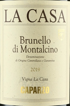 Caparzo Brunello di Montalcino La Casa - вино Капарцо Брунелло ди Монтальчино Ла Каза 2019 год 1.5 л красное сухое в д/у