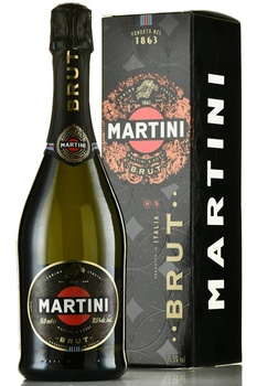 Martini Brut 0.75l Gift Box - игристое вино Мартини Брют 0.75 л в п/у