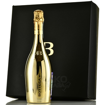 Bottega Gold Prosecco Brut - вино игристое Боттега Голд Просекко Брют 0.75 л белое брют в п/у + 2 бокала