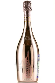 Bottega Rose Gold Brut - вино игристое Боттега Розе Голд Брют 0.75 л розовое брют в п/у + 2 бокала