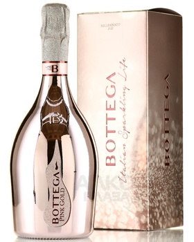 Bottega Pink Gold Prosecco Rose Brut - вино игристое Боттега Пинк Голд Просекко Розе Брют 2022 год 0.75 л розовое брют в п/у