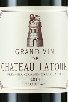 Chateau Latour Pauillac Premier Grand Cru Classe - вино Шато Латур Пойак Премье Гран Крю Классе 2014 год 0.75 л красное сухое