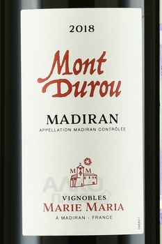 Vignobles Marie Maria Mont Durou Madiran - вино Виньобль Мари Мария Мон Дюру Мадиран 2018 год 0.75 л красное сухое