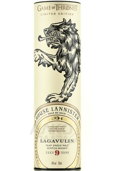 Game of Thrones Lagavulin 9 years House Lannister in tube - виски Игра Престолов Лагавулин 9 лет Дом Ланнистеров 0.7 л в тубе