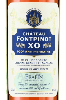 Frapin Chateau Fontpinot XO 100th Anniversary Grande Champagne - коньяк Фрапен Шато Фонпино ХО 100 Анниверсер Гранд Шампань 0.7 л в д/у