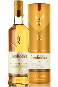 Glenfiddich 12 Years Old American Oak - виски Гленфиддик 12 лет Американ Оак 0.7 л в тубе