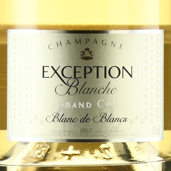 Mailly Grand Cru Exception Blanche Blanc de Blanc - шампанское Майи Гран Крю Эксцепсьен Бланш Блан де Блан 2016 год 0.75 л белое брют в п/у