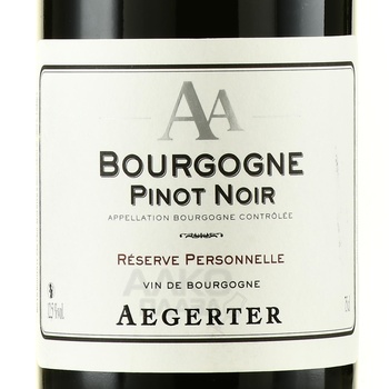 Jean-Luc & Paul Aegerter Bourgogne Pinot Noir - вино Жан-Люк и Поль Ажертер Бургонь Пино Нуар 2021 год 0.75 л красное сухое