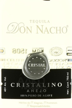 Don Nacho Cristal Anejo Cristalino - текила Дон Начо Кристал Аньехо Кристалино 0.75 л в п/у