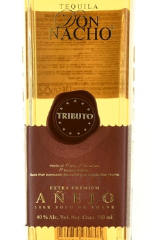 Don Nacho Tributo Extra Premium Anejo 100% Puro de Agave - текила Дон Начо Трибуто Экстра Премиум Аньехо 100% Пуро де Агава 0.75 л