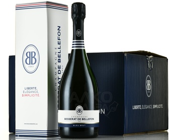 Besserat de Bellefon Bleu Brut - вино игристое Бессера де Бельфон Блю Брют 0.75 л белое брют в п/у