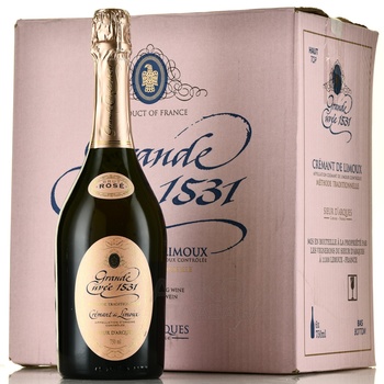 Grande Cuvee 1531 Cremant de Limoux - вино игристое Гранд Кюве 1531 Креман де Лиму 0.75 л брют розовое