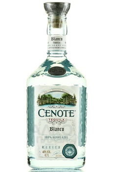 Tequila Cenote Blanco 100% Blue Agave - текила Сеноте Бланко 100% голубой агавы 0.7 л