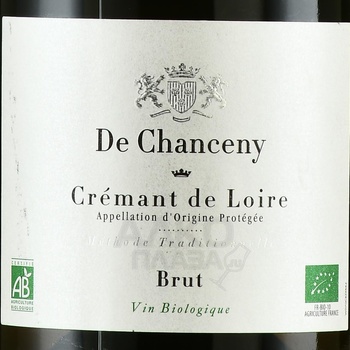 De Chanceny Cremant de Loire AOC Brut Biologique - игристое вино Де Шансени Креман де Луар АОС Брют Биоложик 0.75 л