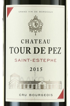 Chateau Tour Des Pez AOC Cru Bourgeois St-Estephe - вино Шато Тур Де Пез АОС  Сэнт-Эстеф Крю Буржуа 2015 год 0.75 л красное сухое