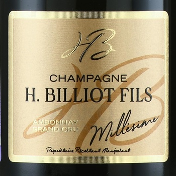 H Billiot Fils Millesime Ambonnay Grand Cru Brut - шампанское Аш Бильо Фис Миллезим Амбоне Гран Крю Брют 2015 год 0.75 л белое брют в п/у