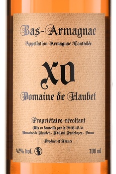 Armagnac Bas Armagnac Domaine de Haubet XO - арманьяк Домен де Обе ХО Ба-Арманьяк 8 лет 0.7 л