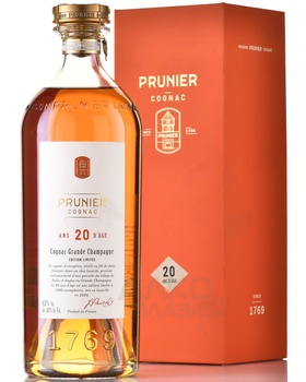Prunier 20 Years Old - коньяк Прунье 20 лет 0.7 л в п/у