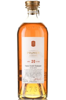 Prunier 20 Years Old - коньяк Прунье 20 лет 0.7 л в п/у