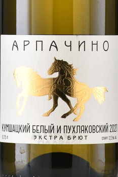 Вино игристое Арпачино Кумшацкий белый и Пухляковский 0.75 л белое экстра брют