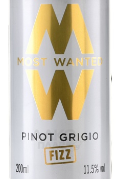 Most Wanted Pinot Grigio Pink Fizz - вино Мост Уонтед Пино Гриджио Физз 0.2 л полусухое белое