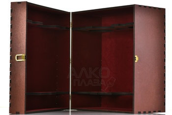 Футляр Бордовый с отделкой бархат на 6 бутылок Бургонь Ф0053