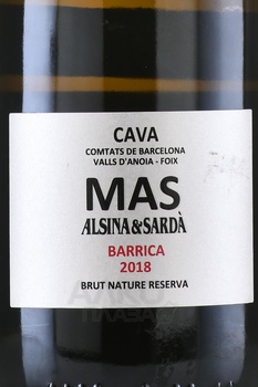 Alsina & Sarda Cava Mas Brut Nature Reserva - игристое вино Альсина и Сарда Кава Мас Брют Натюр Резерва 0.75 л белое брют натюр