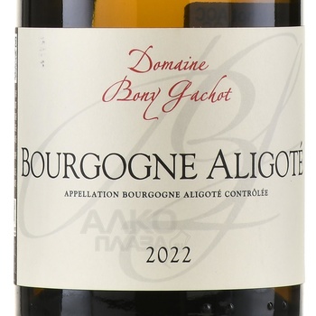 Domaine Bony Bourgogne Aligote AOC - вино Домен Бони Бургонь Алиготе АОС 0.75 л белое сухое