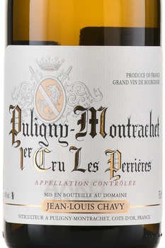 Domaine Jean-Louis Chavy Puligny-Montrachet Premier Cru Les Perrieres AOC - вино Домен Жан-Луи Шави Пюлиньи-Монраше Премье Крю Ле Перрьер АОС 0.75 л белое сухое