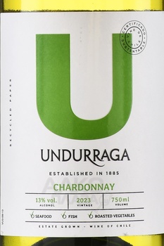Undurraga Chardonnay - вино Ундуррага Шардоне 0.75 л белое сухое