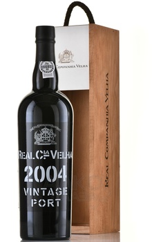 Real Companhia Velha Vintage Port - портвейн Реал Компания Вэлья Винтаж Порт 2004 год 0.75 л в п/у дерево