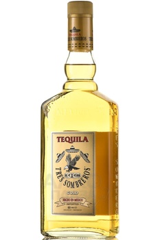Tres Sombreros Gold - текила Трес Сомбрерос Голд 0.7 л