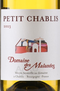 Petit Chablis Domaine des Malandes - вино Пти Шабли Домэн де Маланд 0.75 л белое сухое