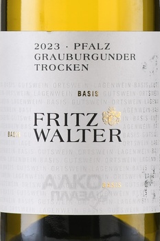 Fritz Walter Grauer Burgunder Trocken - вино Фриц Вальтер Грауэр Бургундер 0.75 л белое сухое