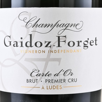Champagne Gaidoz-Forget Carte d’Or Premier Cru Brut - шампанское Шампань Гайдоз-Форже Карт д’Ор Премье Крю Брют 18-19-2020 год 3 л в д/у