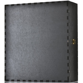 Футляр МДФ Бордо с бархатом Черный на 3 бутылки с защелкой