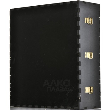 Футляр МДФ Бордо с бархатом Черный на 3 бутылки с защелкой