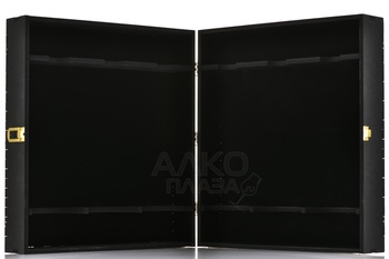 Футляр МДФ Бордо с бархатом Черный на 3 бутылки с защелкой