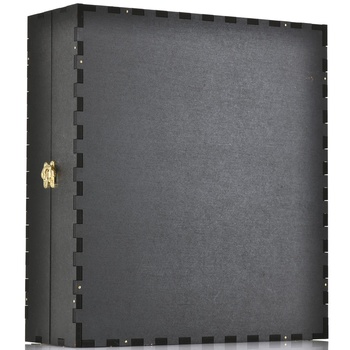 Футляр МДФ Бордо с бархатом Черный на 3 бутылки с замком