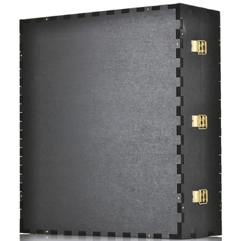 Футляр МДФ Бордо с бархатом Черный на 3 бутылки с замком